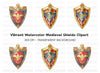 Fantasy Kingdom Shields Clipart Bundle