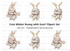 Cute Bunny with Scarf Clipart Bundle