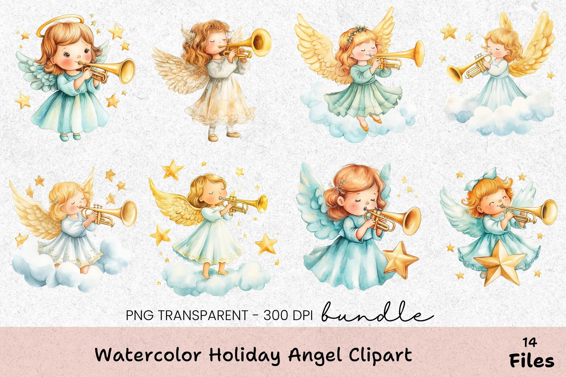 Holiday Angel Clipart Bundle - CraftNest - Digital Crafting and Art