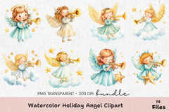Holiday Angel Clipart Bundle - CraftNest - Digital Crafting and Art