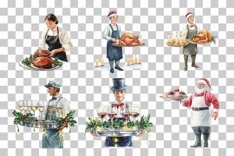 Festive Holiday Dinner Service Clipart Bundle - CraftNest - Digital Crafting and Art
