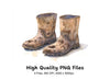 Muddy Work Boots Clipart Bundle