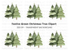 Green Christmas Trees Clipart Bundle