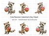 Cute Raccoon Heart Basket Clipart Bundle