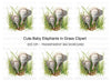Adorable Baby Elephant Duo Clipart Bundle