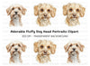Adorable Fluffy Dog Heads Clipart Bundle