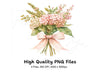 Elegant Pink Floral Bouquets Clipart Bundle