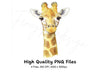 Cute Giraffe Faces Clipart Bundle