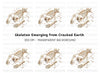 Creepy Skeleton Emerging Clipart Bundle