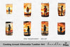 Cowboy Sunset Silhouette Tumbler Clipart Bundle
