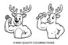 Strong Reindeer Workout Coloring Books