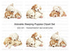 Adorable Sleeping Puppies Clipart Bundle