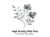 Monochrome Floral Clipart Bundle
