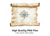 Vintage Scroll Maps Clipart Bundle