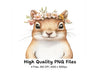Cute Squirrels with Flower Crowns Clipart Bundle