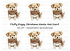 Cute Puppy in Scarf Winter Clipart Bundle