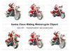 Santa Claus Riding Motorcycles Clipart Bundle