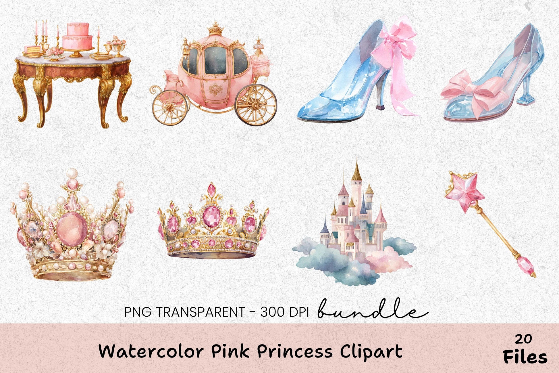 Pink Princess Clipart Bundle - CraftNest - Digital Crafting and Art