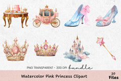 Pink Princess Clipart Bundle - CraftNest - Digital Crafting and Art