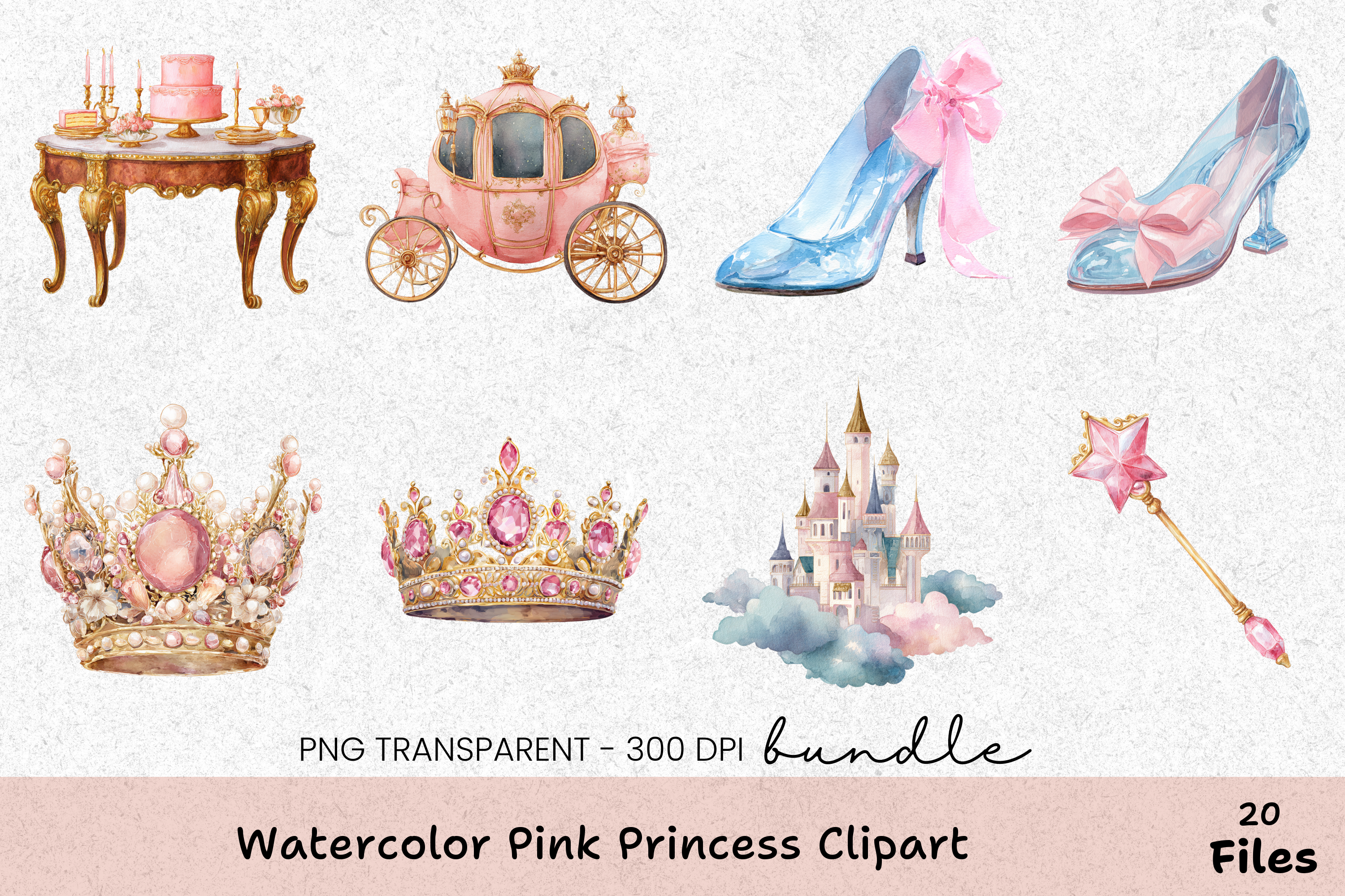 Pink Princess Clipart Bundle