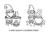 Gnomes Cooking Outdoors Coloring Books