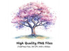 Cherry Blossom Tree Clipart Bundle