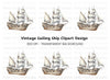 Vintage Sailing Ship Clipart Bundle