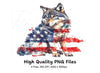 Patriotic Wolf Clipart Bundle