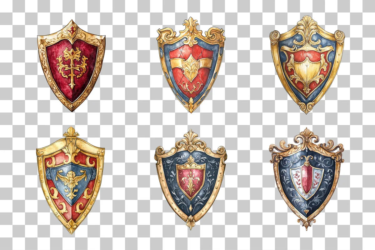 Heraldry Shield Coat of Arms Clipart Bundle - CraftNest - Digital Crafting and Art