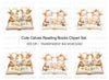 Smart Calf Reading Books Clipart Bundle