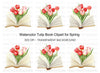 Tulip Bouquet in Open Book Clipart Bundle