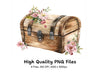 Decorative Floral Chests Clipart Bundle