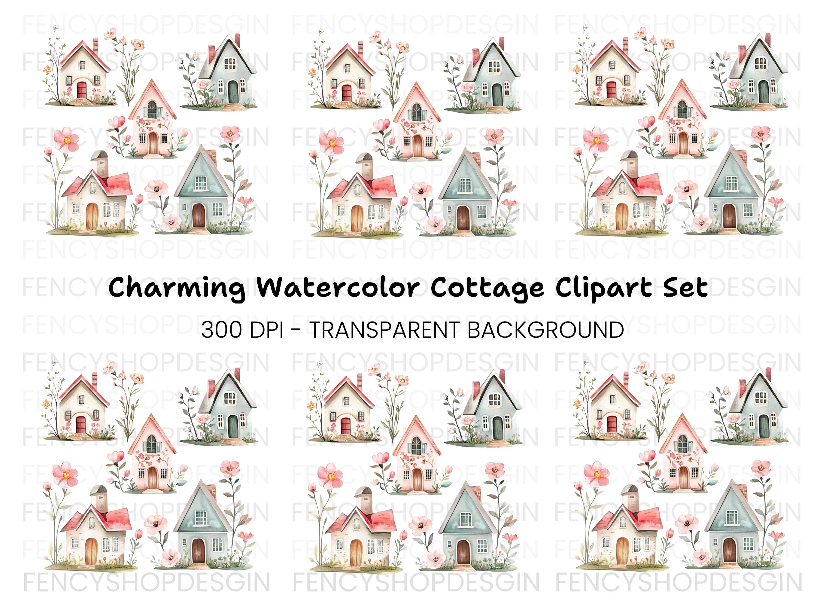 Charming Cottage Clipart Bundle