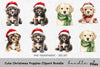 Cute Christmas Puppies Clipart Bundle