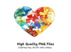 Colorful Puzzle Heart Clipart Bundle