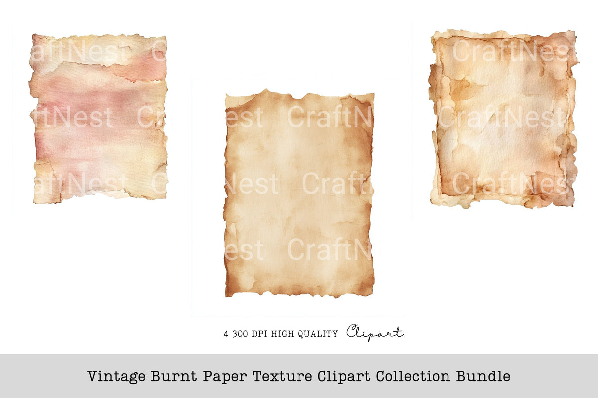 Vintage Burnt Texture Clipart Bundle