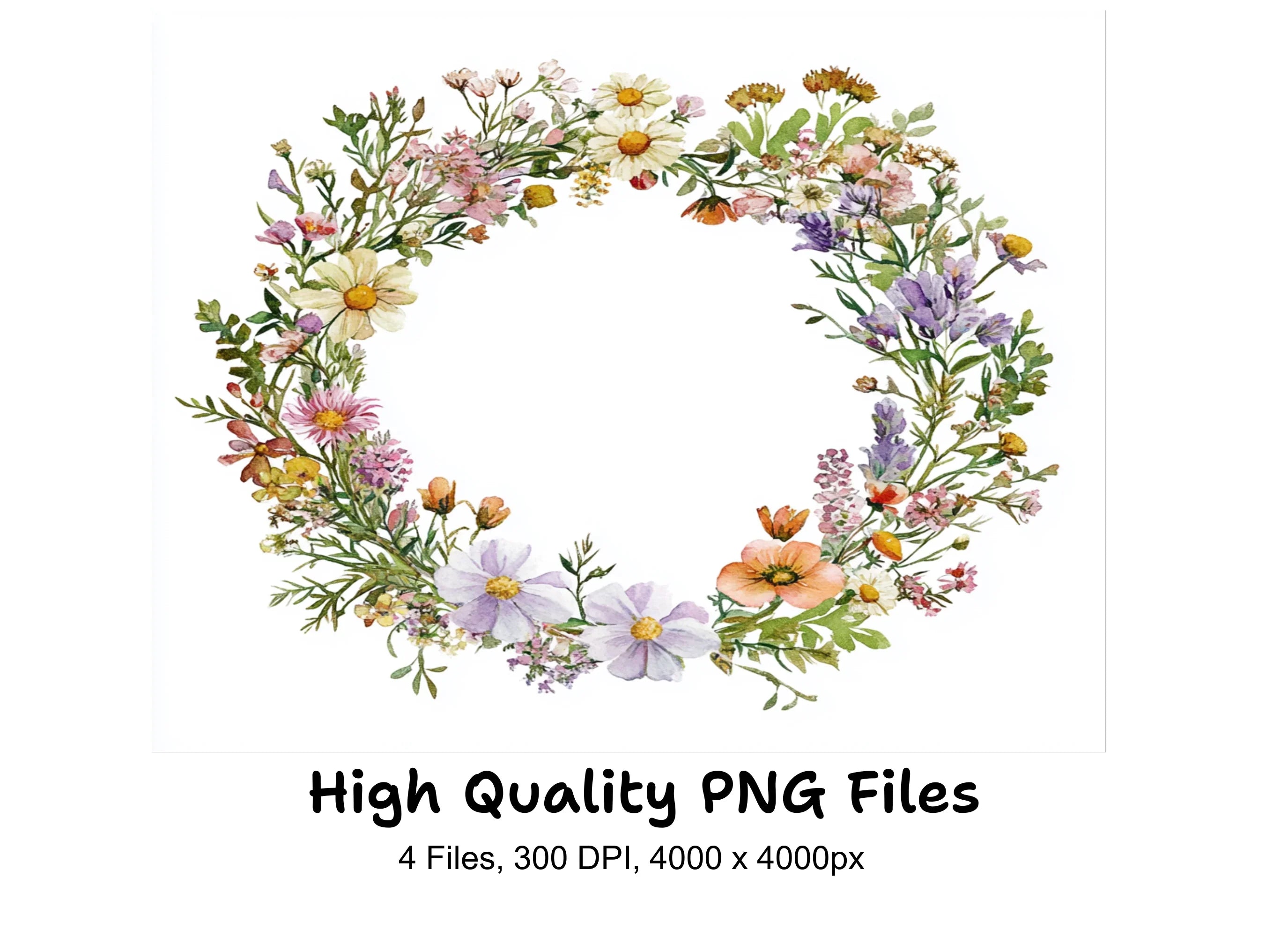 Wildflower Wreaths Clipart Bundle