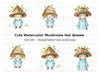 Cute Mushroom Gnomes Clipart Bundle