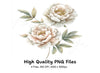 Elegant Peony Flower Clipart Bundle
