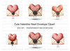 Cute Heart Envelope Clipart Bundle