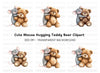 Cute Mice Hugging Teddy Bears Clipart Bundle