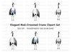 Elegant Red Crowned Crane Clipart Bundle