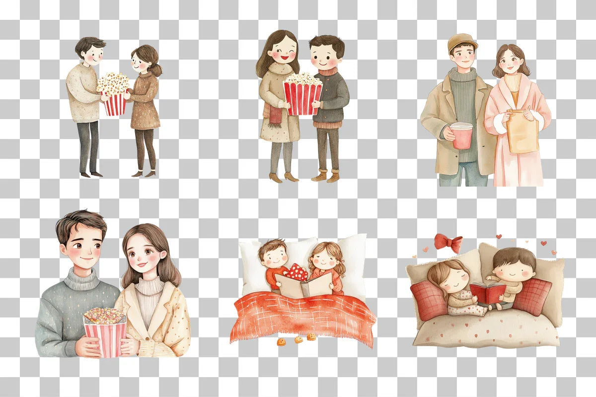Romantic Movie Date Night Clipart Bundle - CraftNest - Digital Crafting and Art