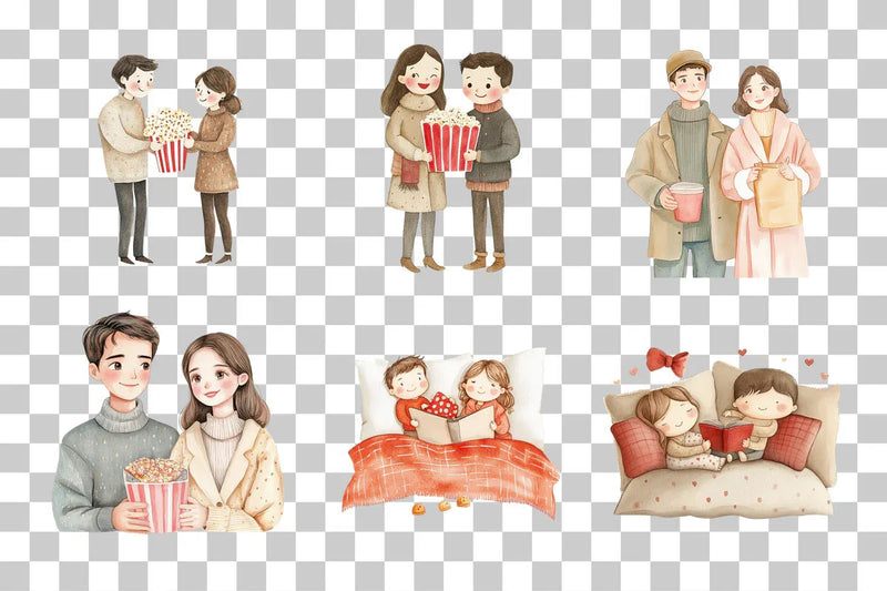 Romantic Movie Date Night Clipart Bundle - CraftNest - Digital Crafting and Art