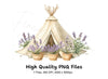 Boho Teepee Lavender Clipart Bundle