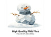 Geometric Snowman Clipart Bundle