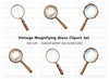 Vintage Magnifying Glass Clipart Bundle