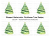 Ribbon Christmas Tree Clipart Bundle
