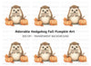 Hedgehog and Pumpkins Fall Clipart Bundle
