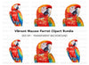 Vibrant Scarlet Macaw Parrot Clipart Bundle